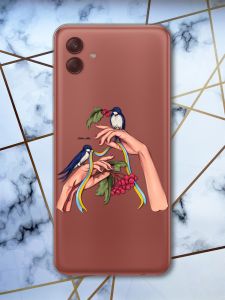 Прозорий чохол на Samsung Galaxy A04 Ластівки (патріотичний принт 15)