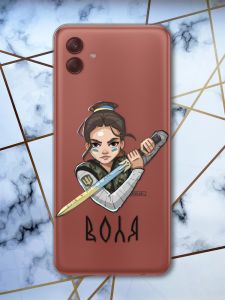 Прозорий чохол на Samsung Galaxy A04 Українська захисниця (патріотичний принт 169)