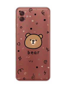 Прозорий чохол на Samsung Galaxy A04 Ведмедик (принт 76)