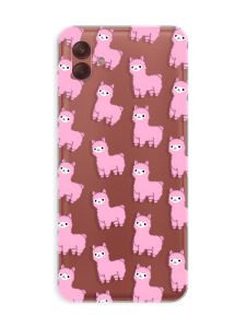 Прозорий чохол на Samsung Galaxy A04 Лами рожеві (принт 101)