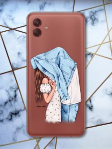 Прозорий чохол на Samsung Galaxy A04 Поцілунок (принт 33)