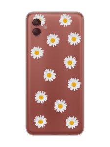 Прозорий чохол на Samsung Galaxy A04 Фон ромашки (принт 41)