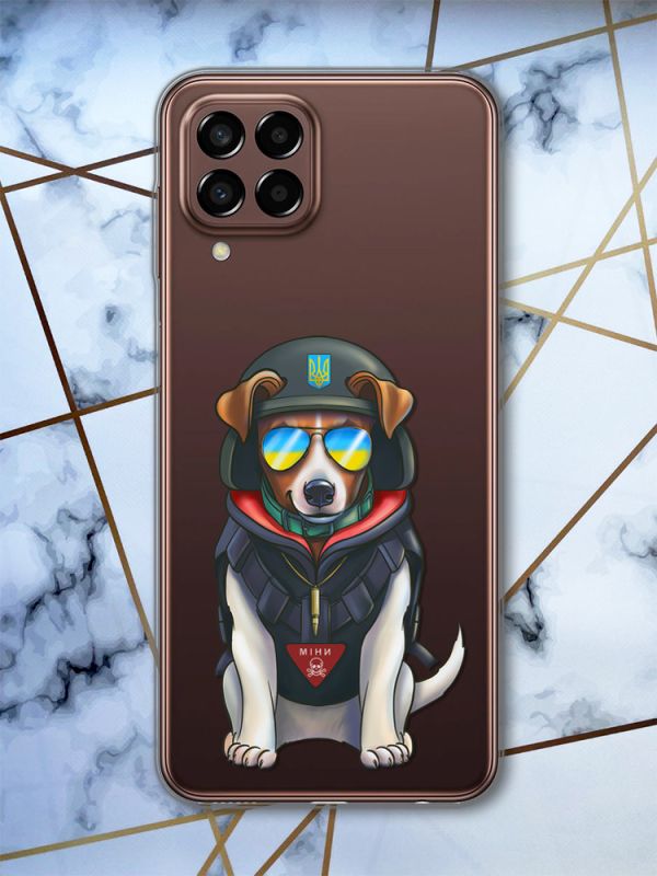 Прозорий чохол на Samsung Galaxy M33 5G Пес Патрон (патріотичний принт 4)