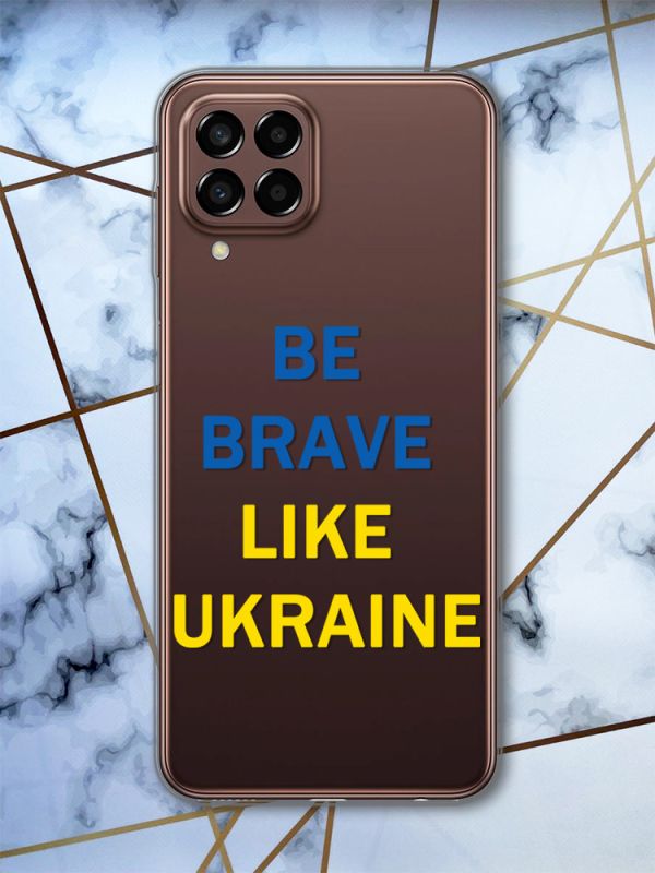 Прозорий чохол на Samsung Galaxy M33 5G Пес Сміливість (патріотичний принт 5)