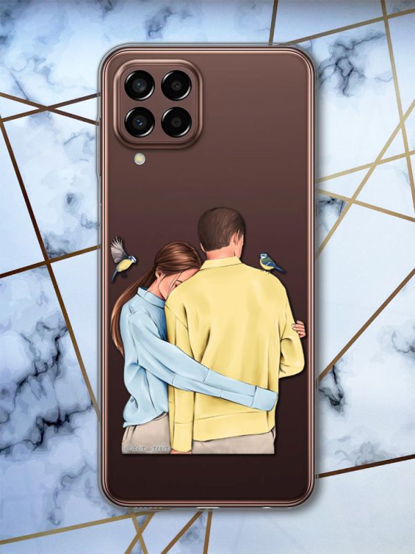 Прозорий чохол на Samsung Galaxy M33 5G Українська пара (патріотичний принт 14)