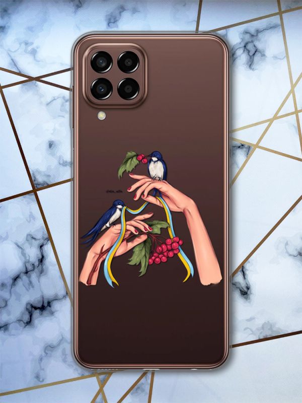 Прозорий чохол на Samsung Galaxy M33 5G Ластівки (патріотичний принт 15)