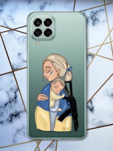 Прозорий чохол на Samsung Galaxy M33 5G Захисниця (патріотичний принт 21)