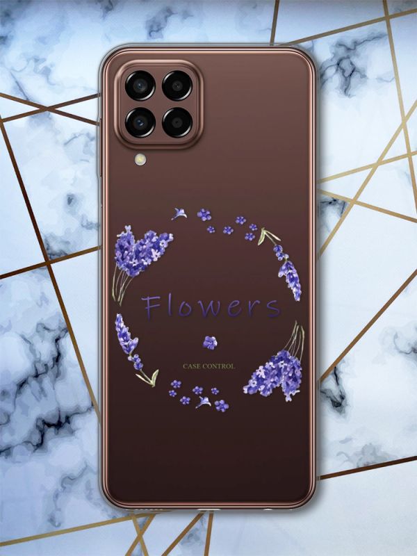 Прозорий чохол на Samsung Galaxy M33 5G Лавандовий вінок (принт 19)