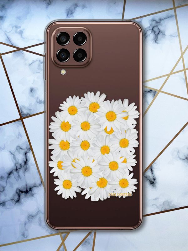 Прозорий чохол на Samsung Galaxy M33 5G Ромашки (принт 40)