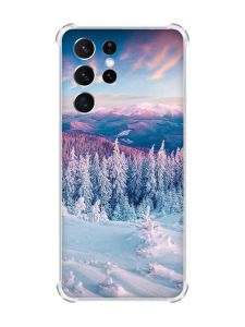 Чохол з потовщеними кутами на Samsung Galaxy S21 Ultra Зимові гори (принт 163)