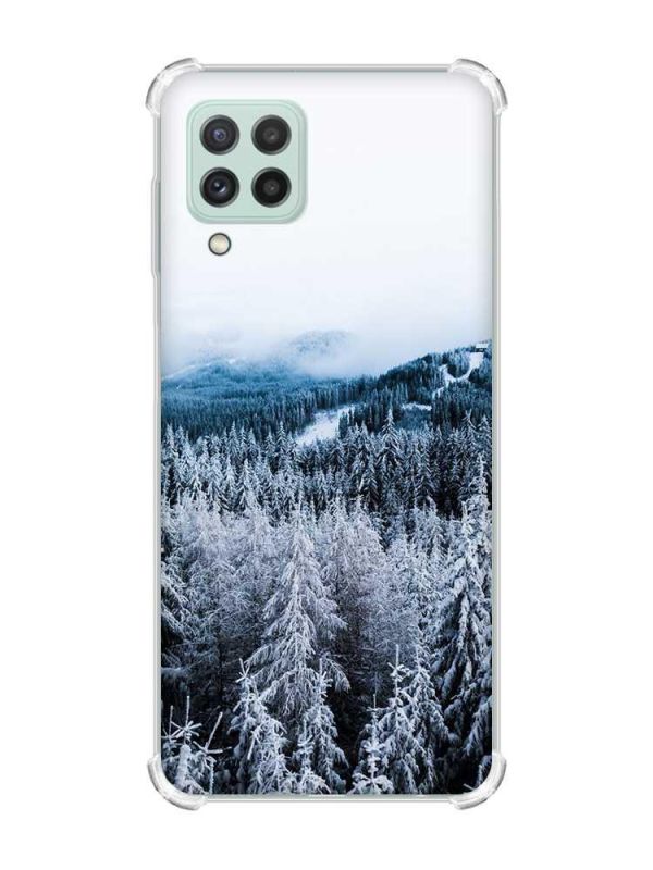 Чохол з потовщеними кутами на Samsung Galaxy A22 4G/M32/M22 Зимовий ліс (принт 164)