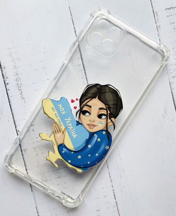 Прозорий чохол з потовщеними кутками на Samsung Galaxy M32/M22/A22 4G Моя Україна (патріотичний принт 2)