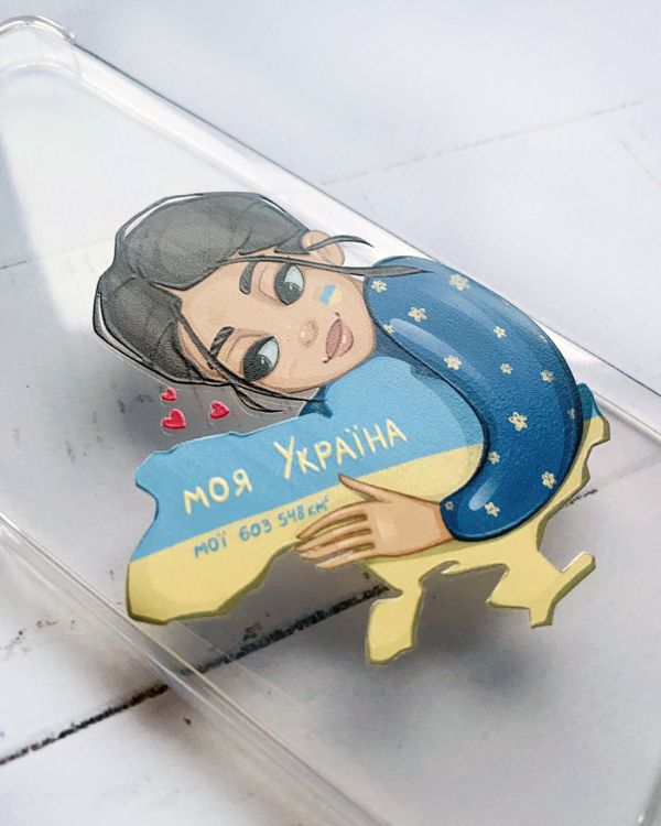 Прозорий чохол з потовщеними кутками на Samsung Galaxy M32/M22/A22 4G Моя Україна (патріотичний принт 2)