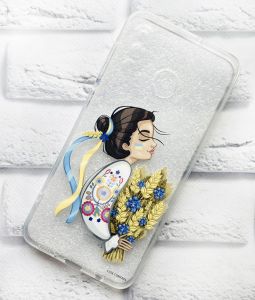 Прозорий чохол на Samsung Galaxy A30 (2019) / A20 (2019) Українка з колосками (патріотичний принт 172)