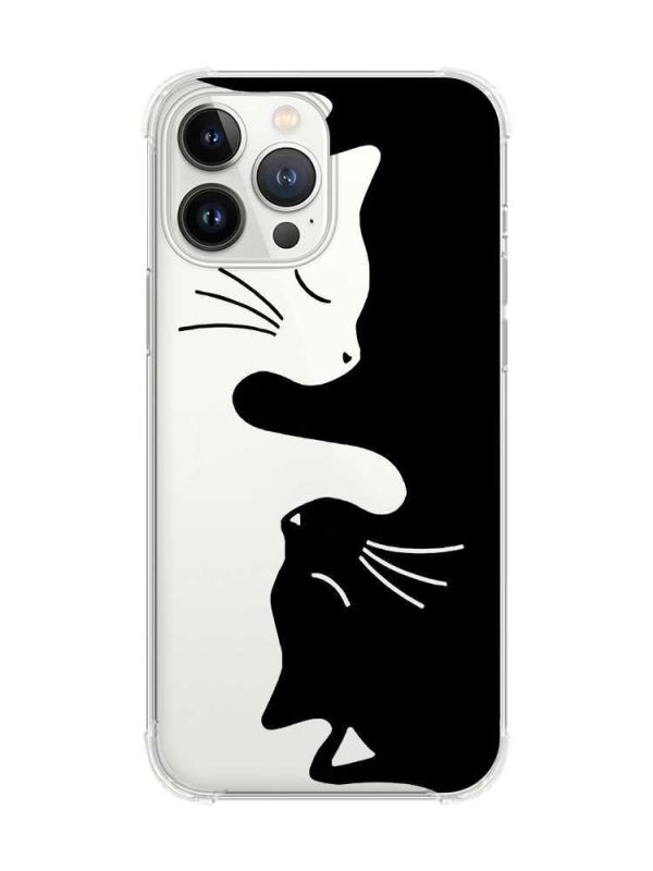 Прозорий чохол із потовщеними кутами на iPhone 14 Pro Max Котики (принт 118)
