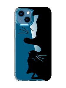 Прозорий чохол для iPhone 13 mini Котики (принт 118)