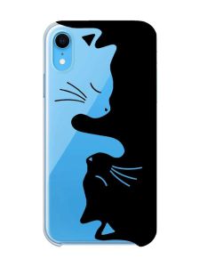 Прозорий чохол для iPhone XR Котики (принт 118)