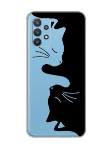 Прозорий чохол на Samsung Galaxy A32  Котики (принт 118)