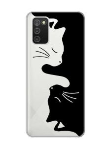 Прозорий чохол для Samsung Galaxy A02s  Котики (принт 118)