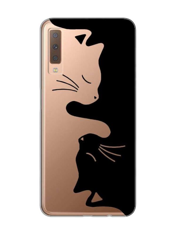 Прозорий чохол на Samsung Galaxy A7(2018) A750 Котики (принт 118)