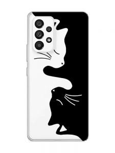 Прозорий чохол на Samsung Galaxy A53  Котики (принт 118)