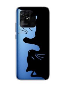 Прозорий чохол на Xiaomi Redmi 10C Котики (принт 118)