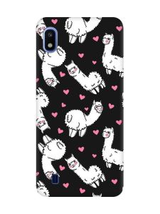 Матовий чорний чохол на Samsung Galaxy A10 (2019) A105 Лами (принт 95)