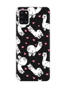 Матовий чорний чохол на Samsung Galaxy A31 Лами (принт 95)