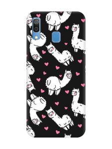 Матовий чорний чохол на Samsung Galaxy A30 (2019) / A20 (2019) Лами (принт 95)