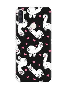 Матовий чорний чохол на Samsung Galaxy A11 Лами (принт 95)