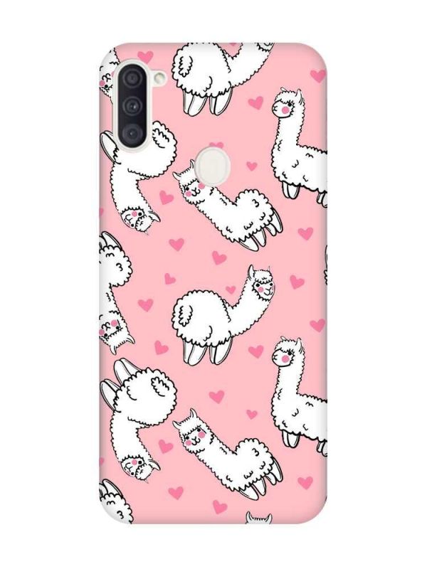 Матовий рожевий чохол на Samsung Galaxy A11 Лами (принт 95)