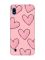 Матовий рожевий чохол на Samsung Galaxy A10 (2019) A105 Сердечка рожеві (принт 78)