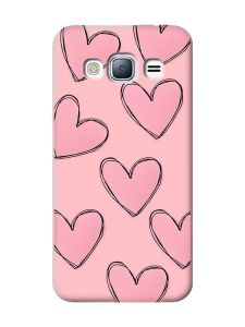Матовий рожевий чохол на Samsung Galaxy J3 / J310 Сердечка рожеві (принт 78)