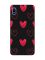 Матовий чорний чохол на Samsung Galaxy A10 (2019) A105 Сердечка червоні (принт 77)