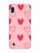 Матовий рожевий чохол на Samsung Galaxy A10 (2019) A105 Сердечка червоні (принт 77)