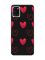Матовий чорний чохол на Samsung Galaxy A31 Сердечка червоні (принт 77)