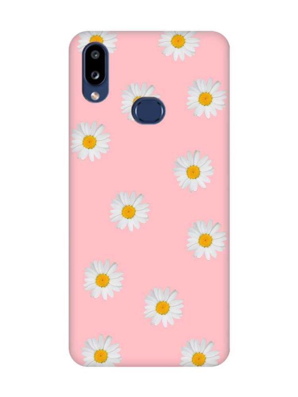 Матовий рожевий чохол на Samsung Galaxy A10ѕ A107 Фон ромашки (принт 41)