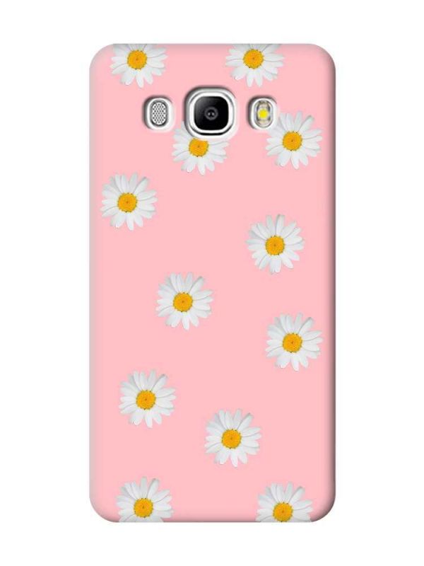 Матовий рожевий чохол на Samsung Galaxy J5(2016) J510 Фон ромашки (принт 41)