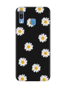Матовий чорний чохол на Samsung Galaxy A30 (2019) / A20 (2019) Фон ромашки (принт 41)