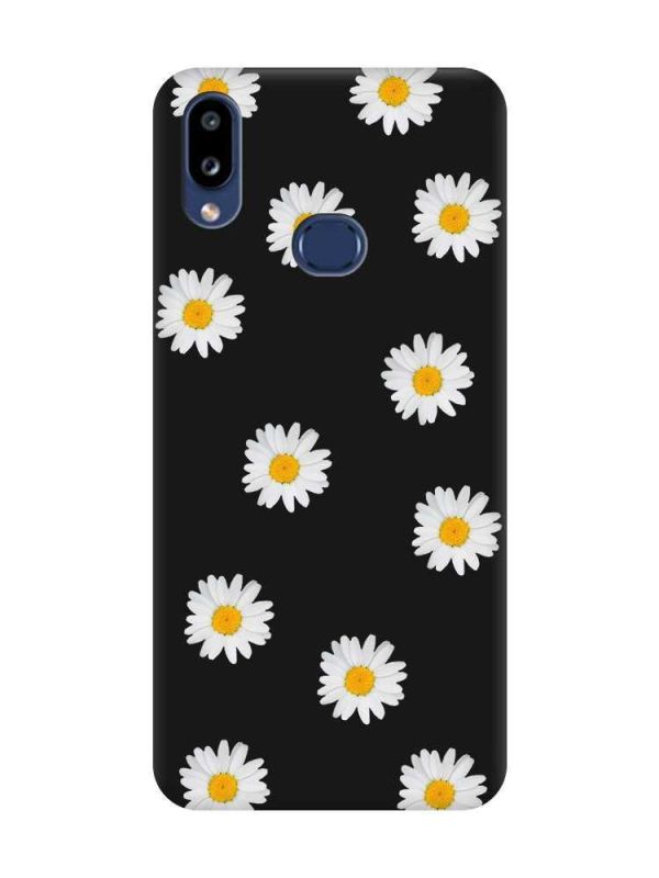 Матовий чорний чохол на Samsung Galaxy A10ѕ A107 Фон ромашки (принт 41)