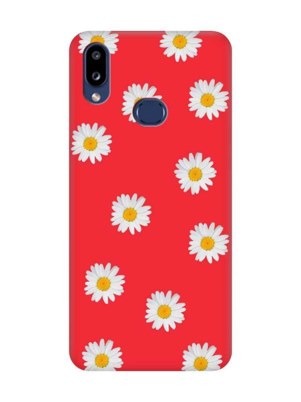 Матовий червоний чохол на Samsung Galaxy A10ѕ A107 Фон ромашки (принт 41)