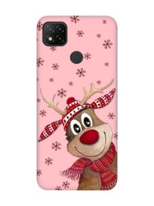 Матовий рожевий чохол на Xiaomi Redmi 9C / 10A Зимове оленятко (принт 149)
