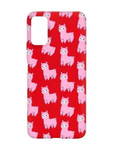 Матовий червоний чохол на Xiaomi Redmi Note 11 4G Лами рожеві (принт 101)
