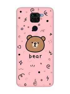Матовий рожевий чохол на Xiaomi Redmi Note 9 Ведмедик (принт 76)