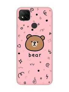 Матовий рожевий чохол на Xiaomi Redmi 9C / 10A Ведмедик (принт 76)