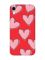 Матовий червоний чохол на Apple iPhone XR Сердечка рожеві (принт 78)