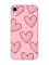 Матовий рожевий чохол на Apple iPhone XR Сердечка рожеві (принт 78)