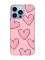 Матовий рожевий чохол на Apple iPhone 13 Pro Max Сердечка рожеві (принт 78)