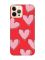 Матовий червоний чохол на Apple iPhone 12 Pro Max Сердечка рожеві (принт 78)