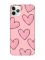Матовий рожевий чохол на iPhone 11 Pro Max (6.5) Сердечка рожеві (принт 78)